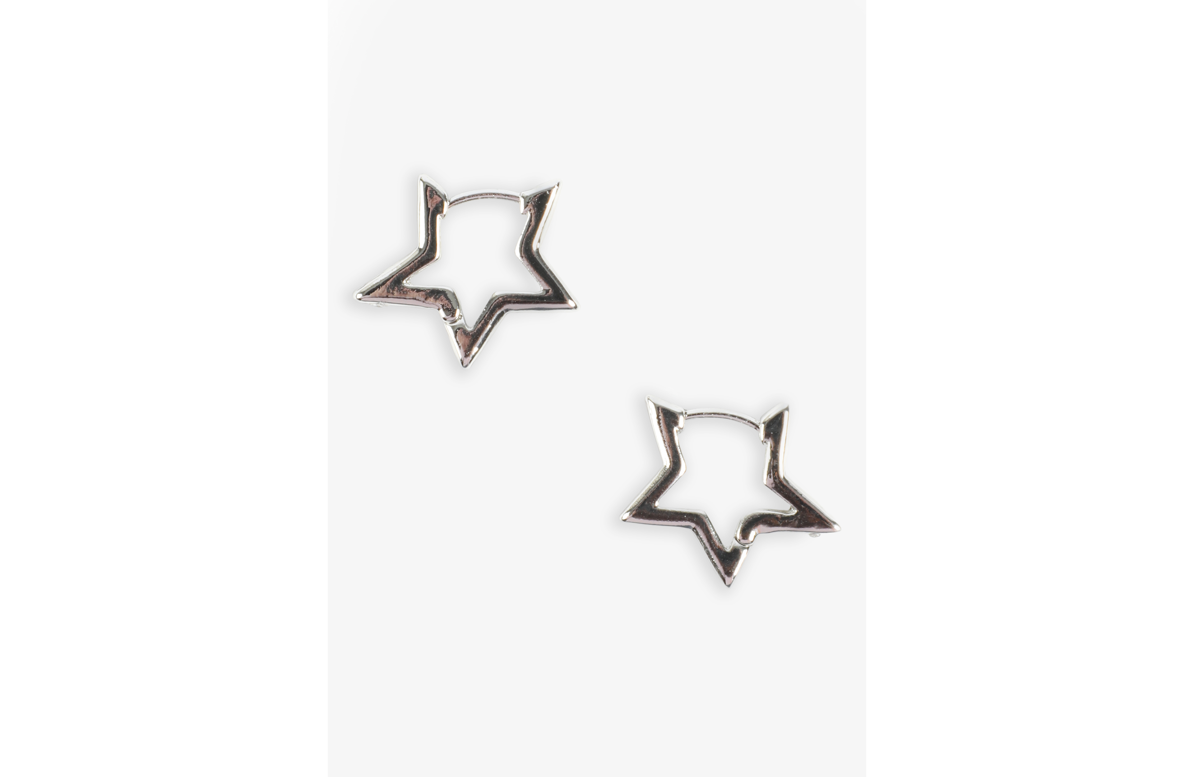 Americana Silver Star Hoop Earrings