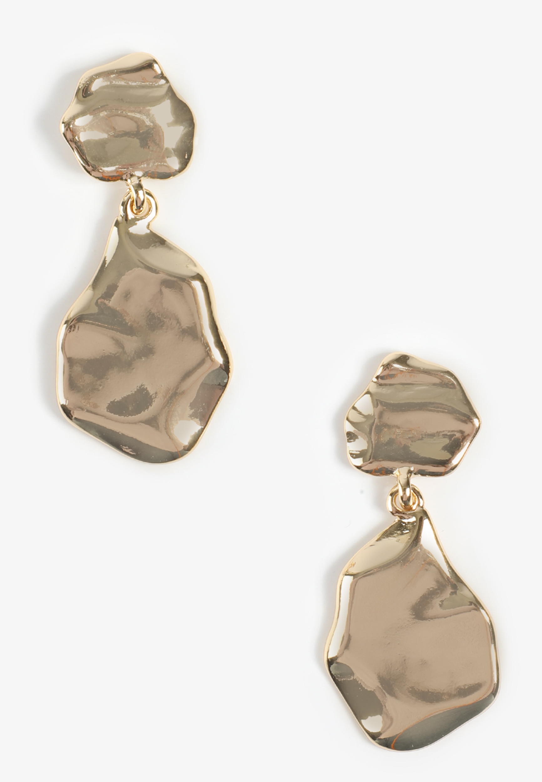 Gold Hammered Teardrop Earrings