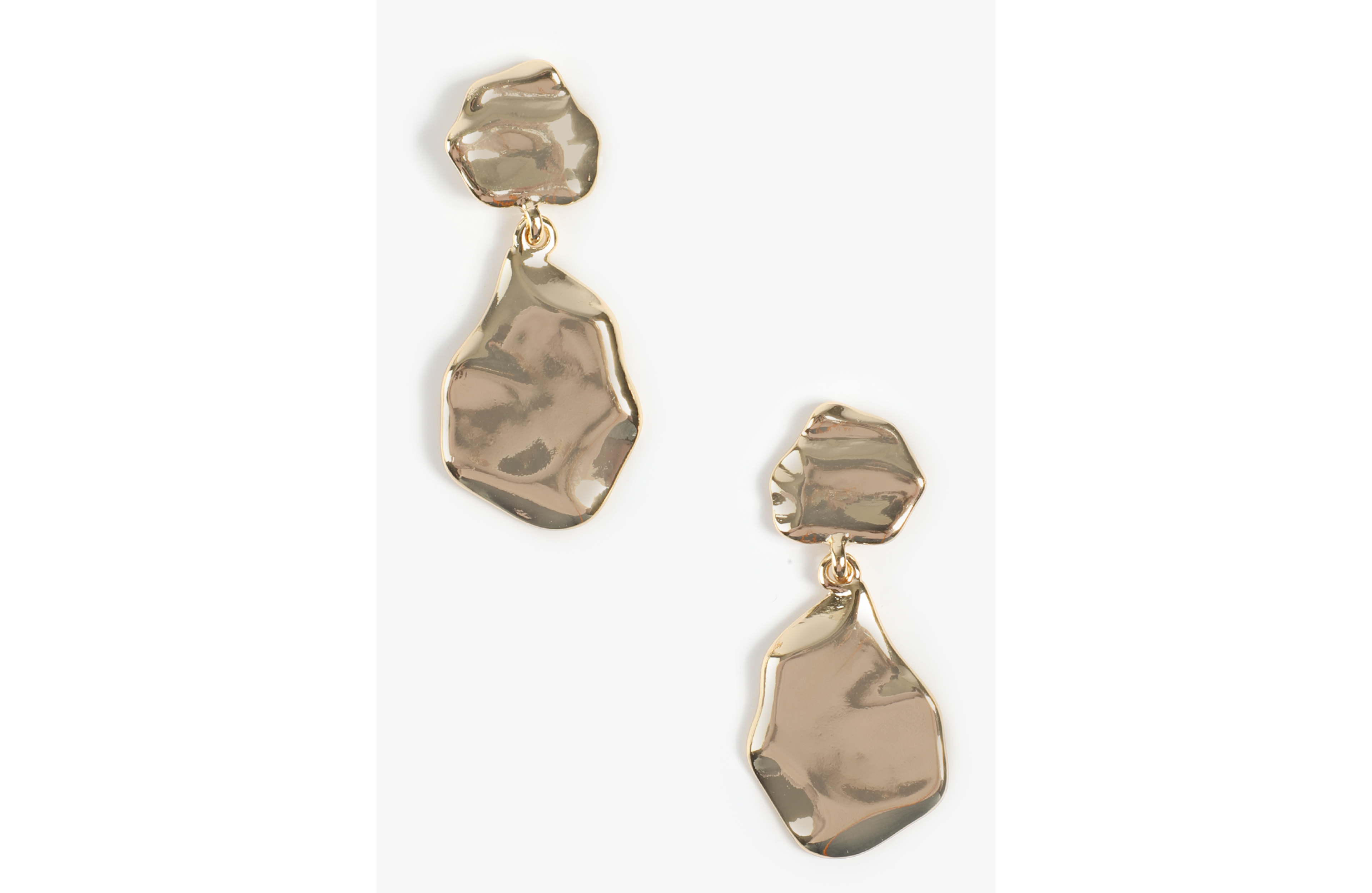 Gold Hammered Teardrop Earrings