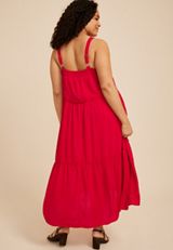 Plus Size Bare Sweetheart Tiered Midi Dress, C6865, small