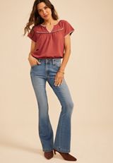m jeans by maurices&trade; Mid Rise Western Pocket Flare Jean, C3337, small