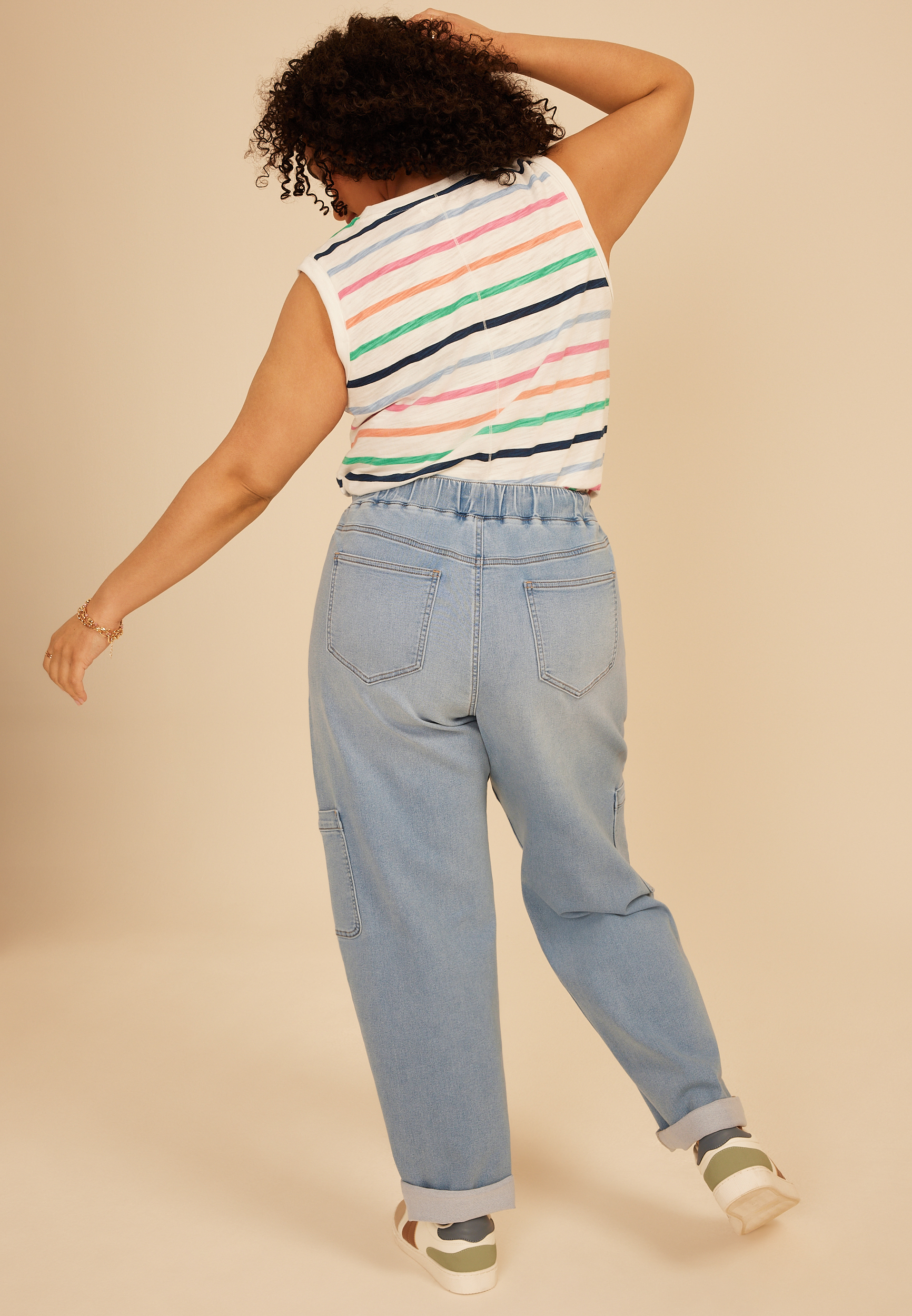 Plus Size m jeans by maurices&trade; Light Soft Knit High Rise Rolled Hem Jogger, C2806, large