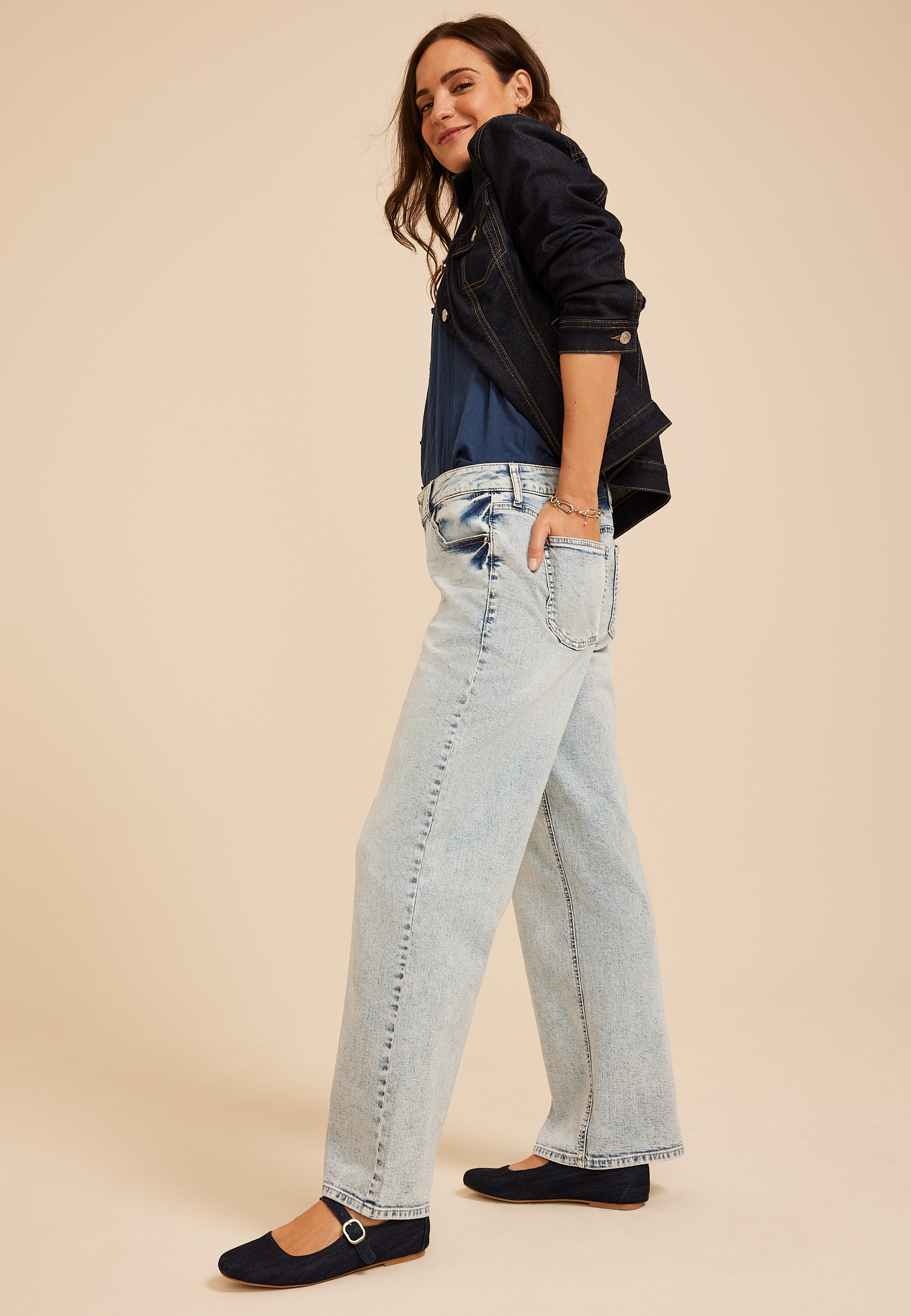 Low Slung Loose And Baggy Wide Leg Jean, C2806, large