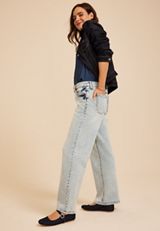 Low Slung Loose And Baggy Wide Leg Jean, C2806, small