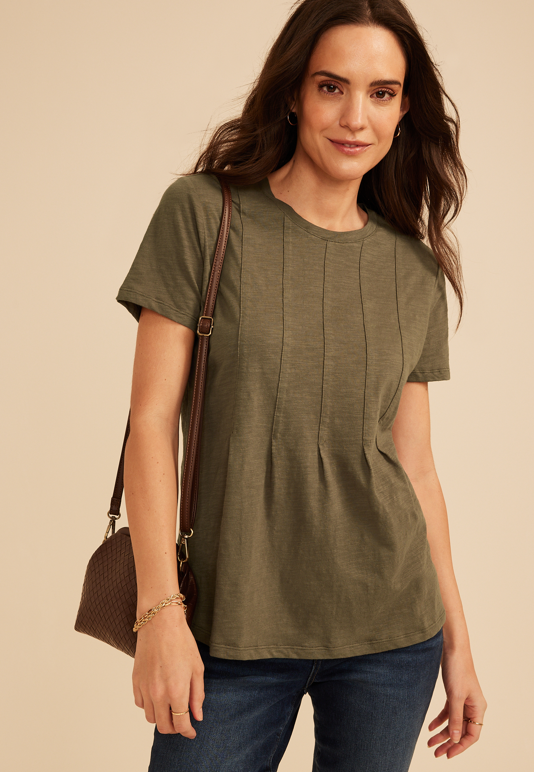 Pleated Short Sleeve Tee