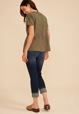 Pleated Short Sleeve Tee, C7657, small