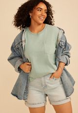 Plus Size 24/7 Cotton Pocket Tee, C6613, small