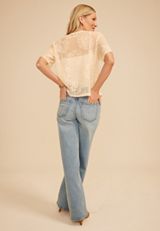Studio Y Sheer Floral Lace Tee, C1212, small