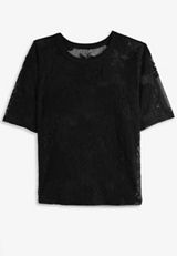 Plus Size Studio Y Lace Short Sleeve Tee, C106, small