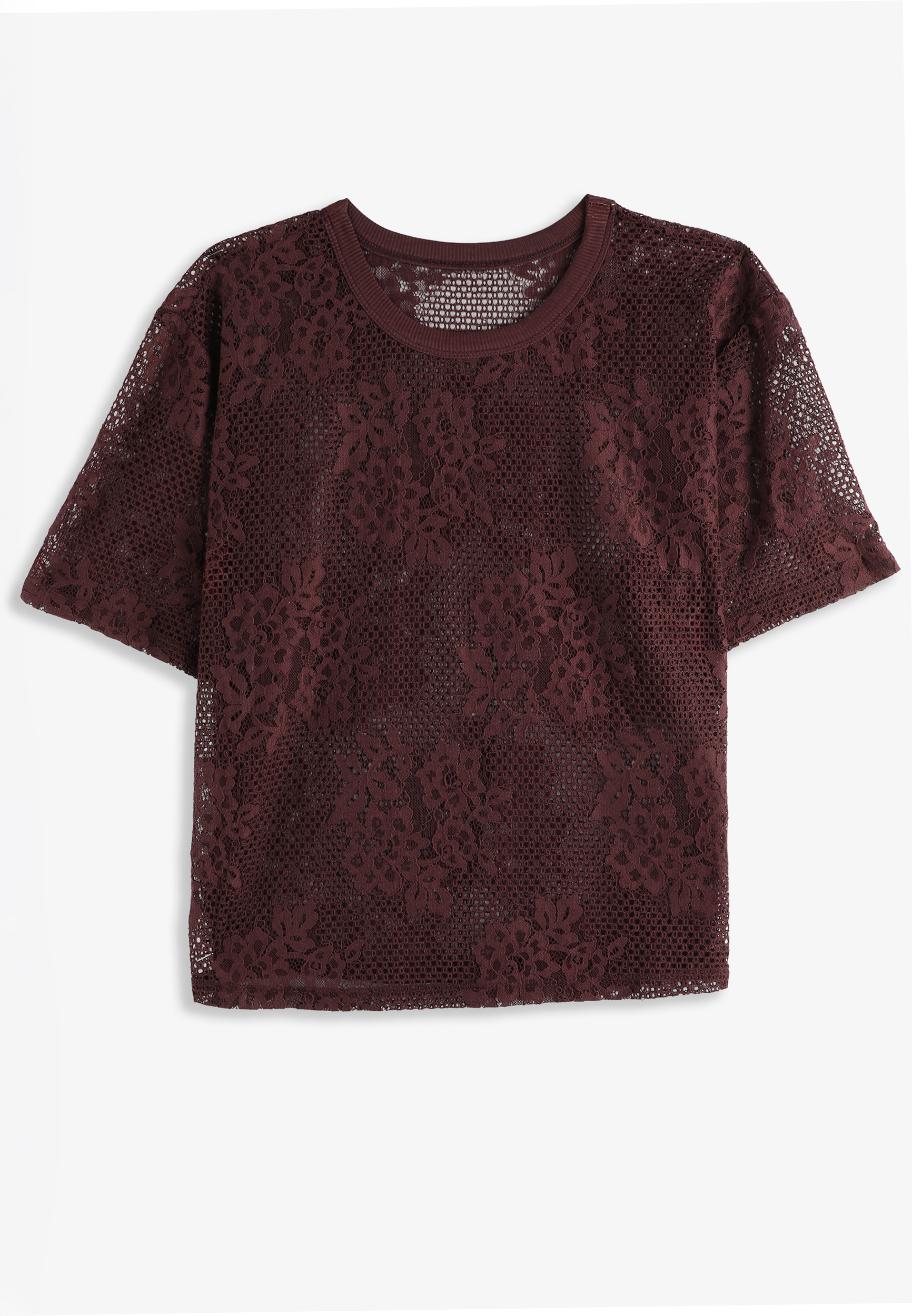Plus Size Studio Y Lace Short Sleeve Tee - thumbnail 3