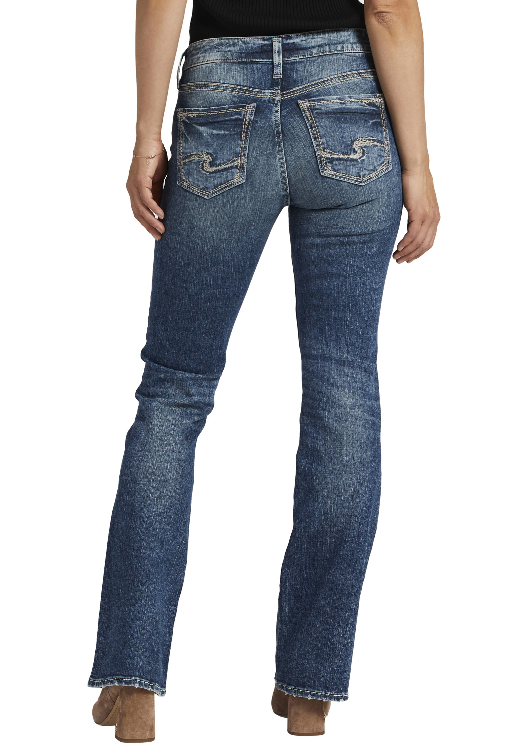 Silver Jeans Co.&reg; Suki Curvy Mid Rise Thick Stitch Bootcut Jean, C3337, large