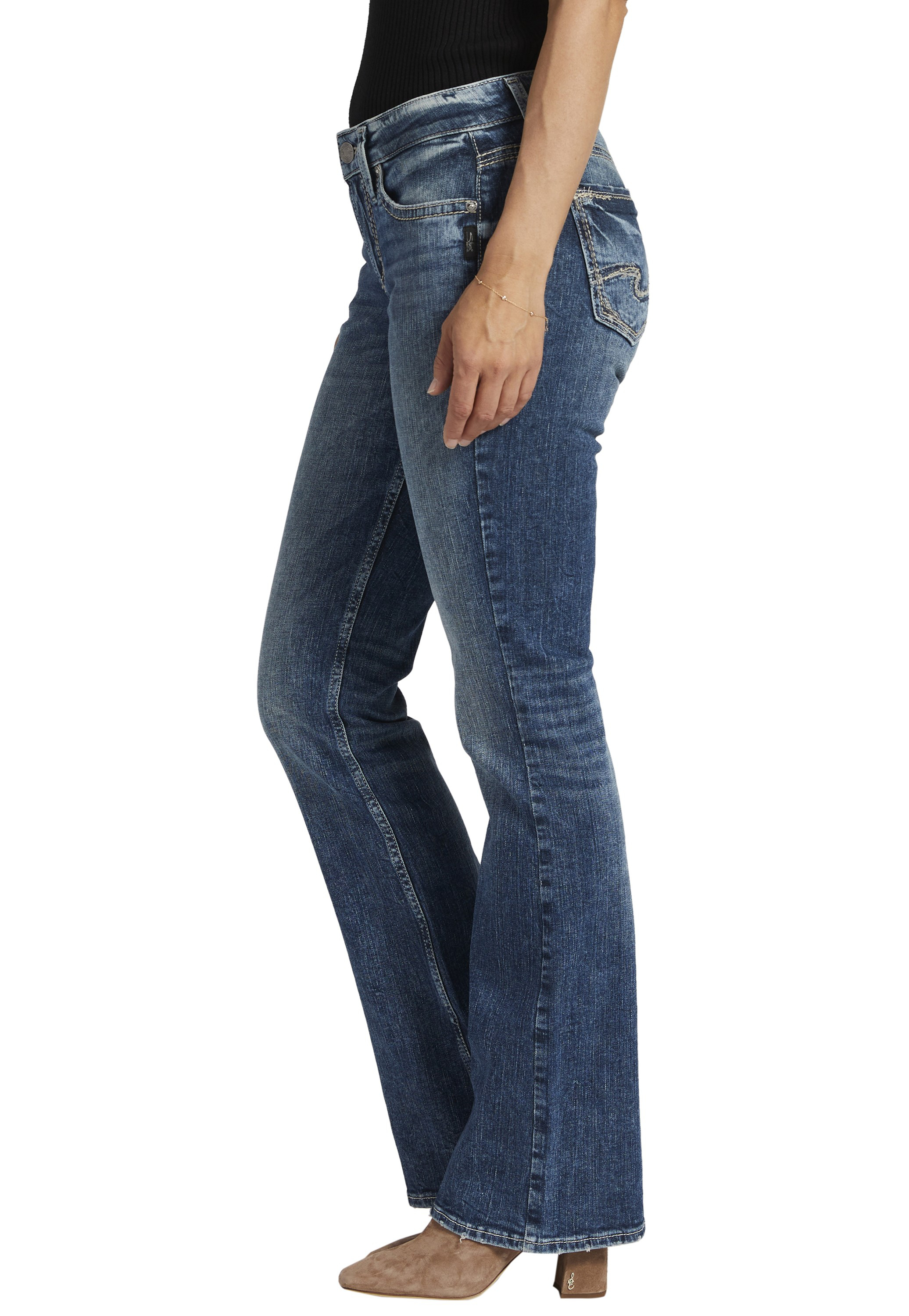 Silver Jeans Co.&reg; Suki Curvy Mid Rise Thick Stitch Bootcut Jean, C3337, large