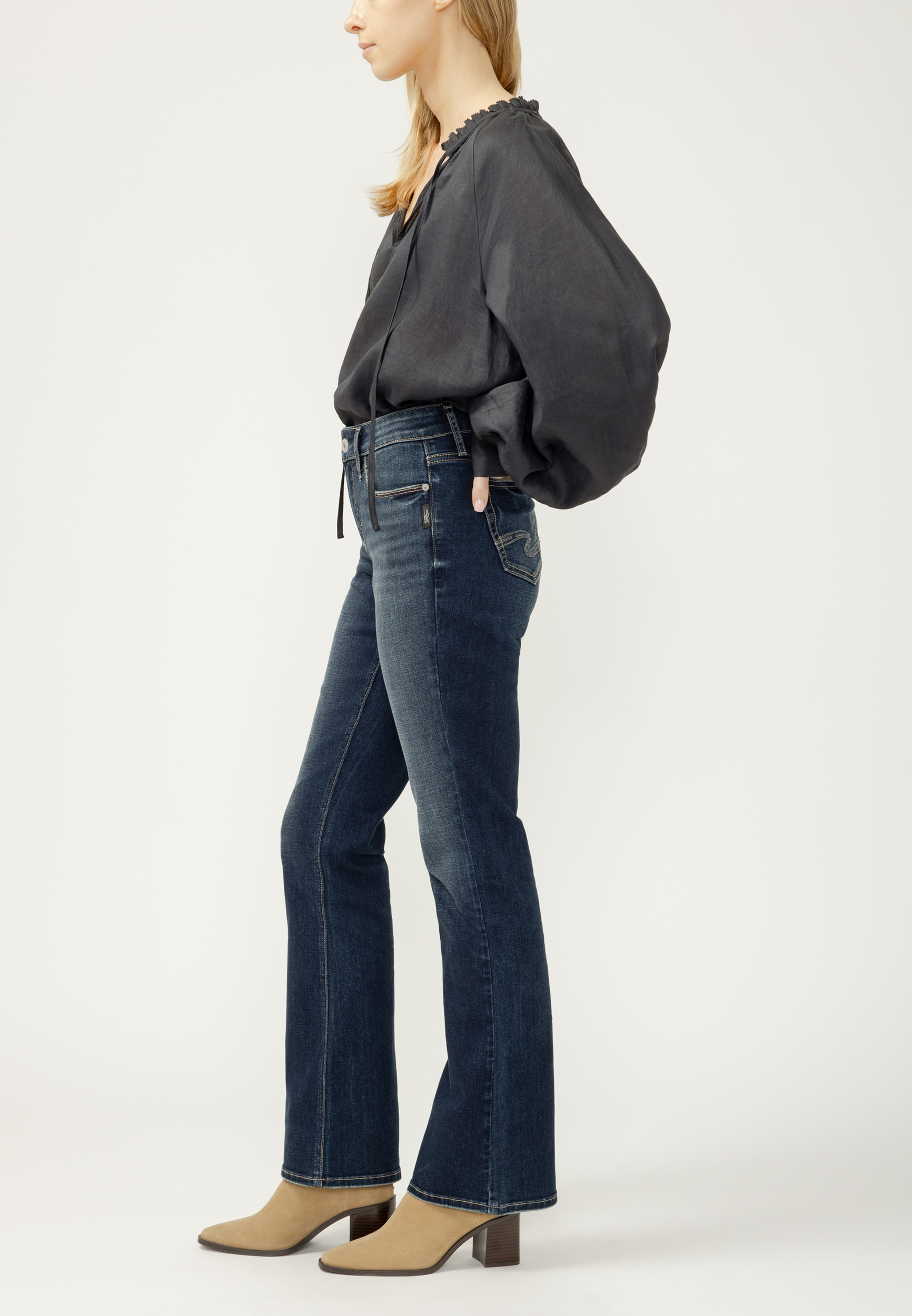 Silver Jeans Co.&reg; Elyse Curvy Mid Rise Bootcut Jean, C258, large