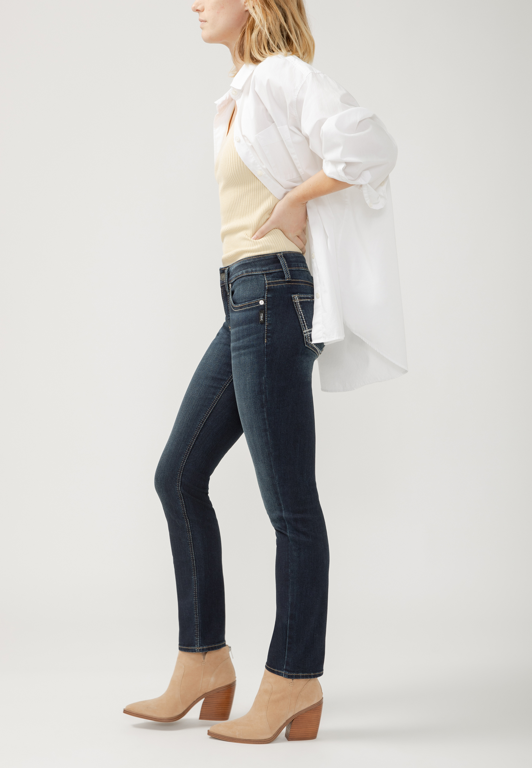 Silver Jeans Co.&reg; Suki Curvy Mid Rise Straight Jean, C258, large