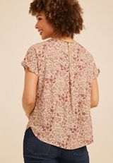 Delton Zipper Back Ditsy Floral Blouse, C8582, small