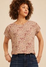 Delton Zipper Back Ditsy Floral Blouse, C8582, small