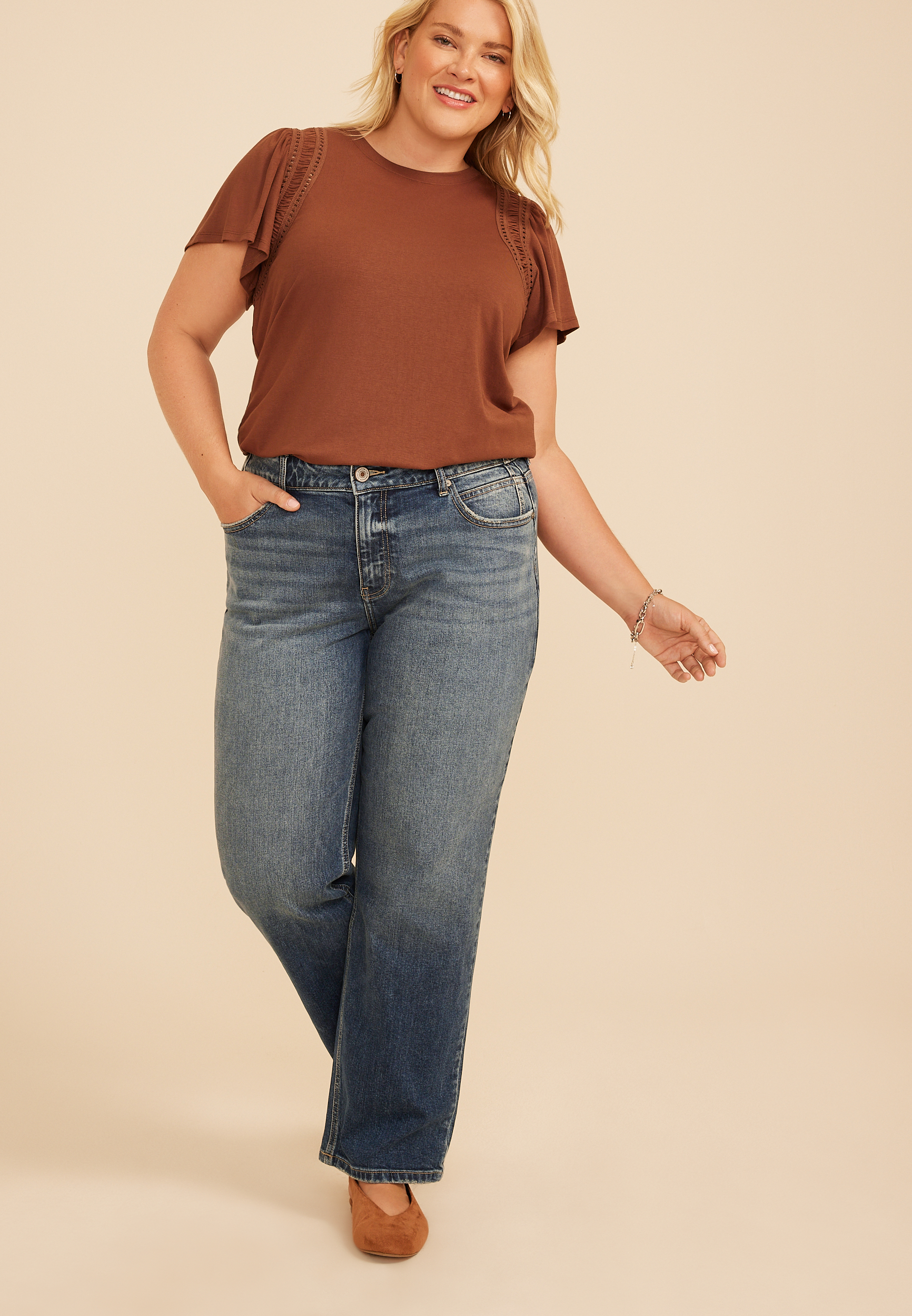 Plus Size KanCan&trade; High Rise Tinted Straight Jean
