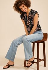 Delton Floral Henley Blouse, C1524, small