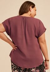 Plus Size Delton Henley Blouse, C8758, small