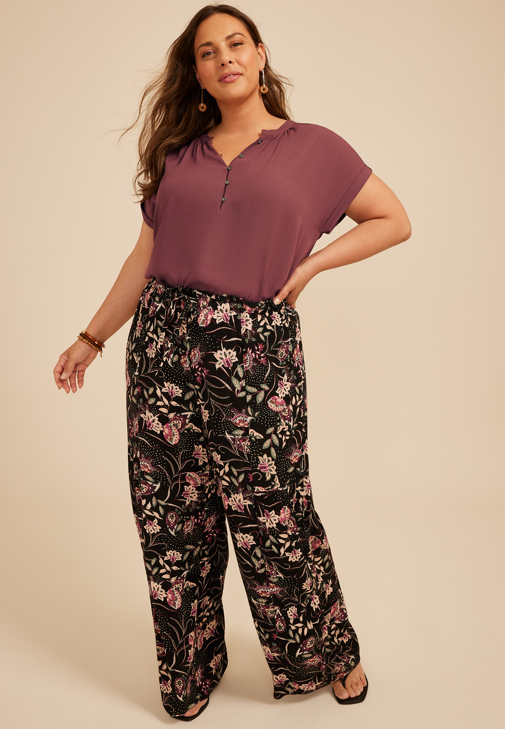 Plus Size Delton Henley Blouse, C8758, large