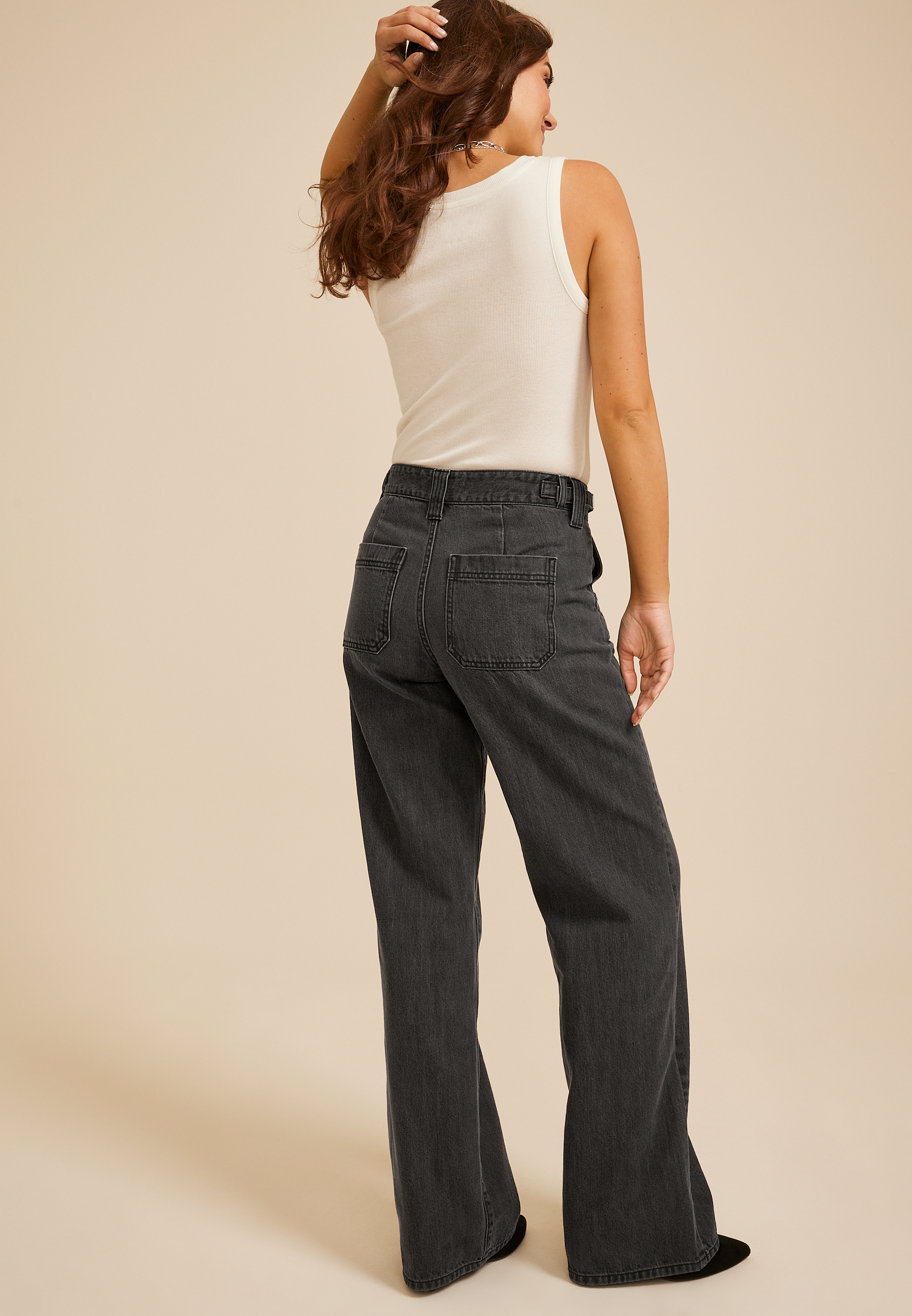 KanCan™ High Rise Black Slim Wide Leg Jean, C106, large