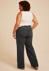 Plus Size KanCan&trade; High Rise Black Slim Wide Leg Jean, C106, small