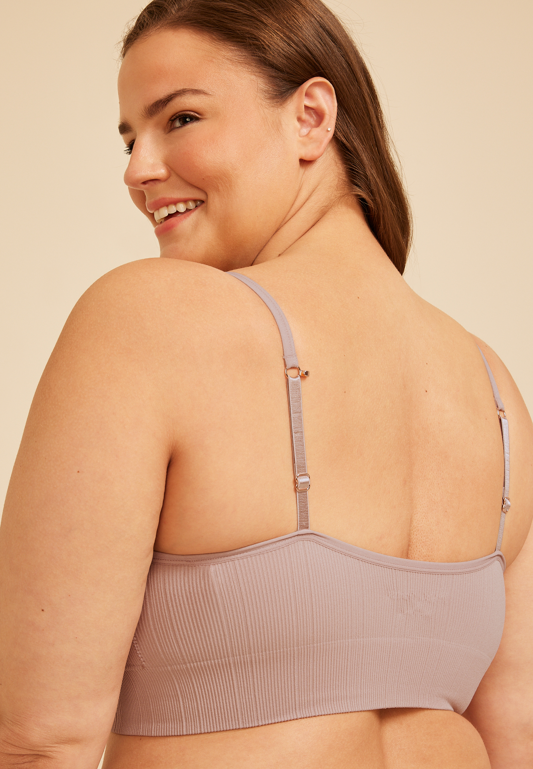 True Stretch Seamless Ribbed Bralette, C5780, large
