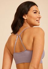 True Stretch Seamless Ribbed Bralette, LAVENDER GRAY, small