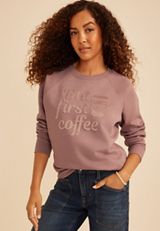But First Coffee Sweatshirt, C9247, small