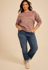 Plus Size But First Coffee Sweatshirt, C9247, small