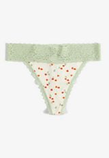 Simply Comfy Cotton Pumpkin Print Thong Panty, C1524, small