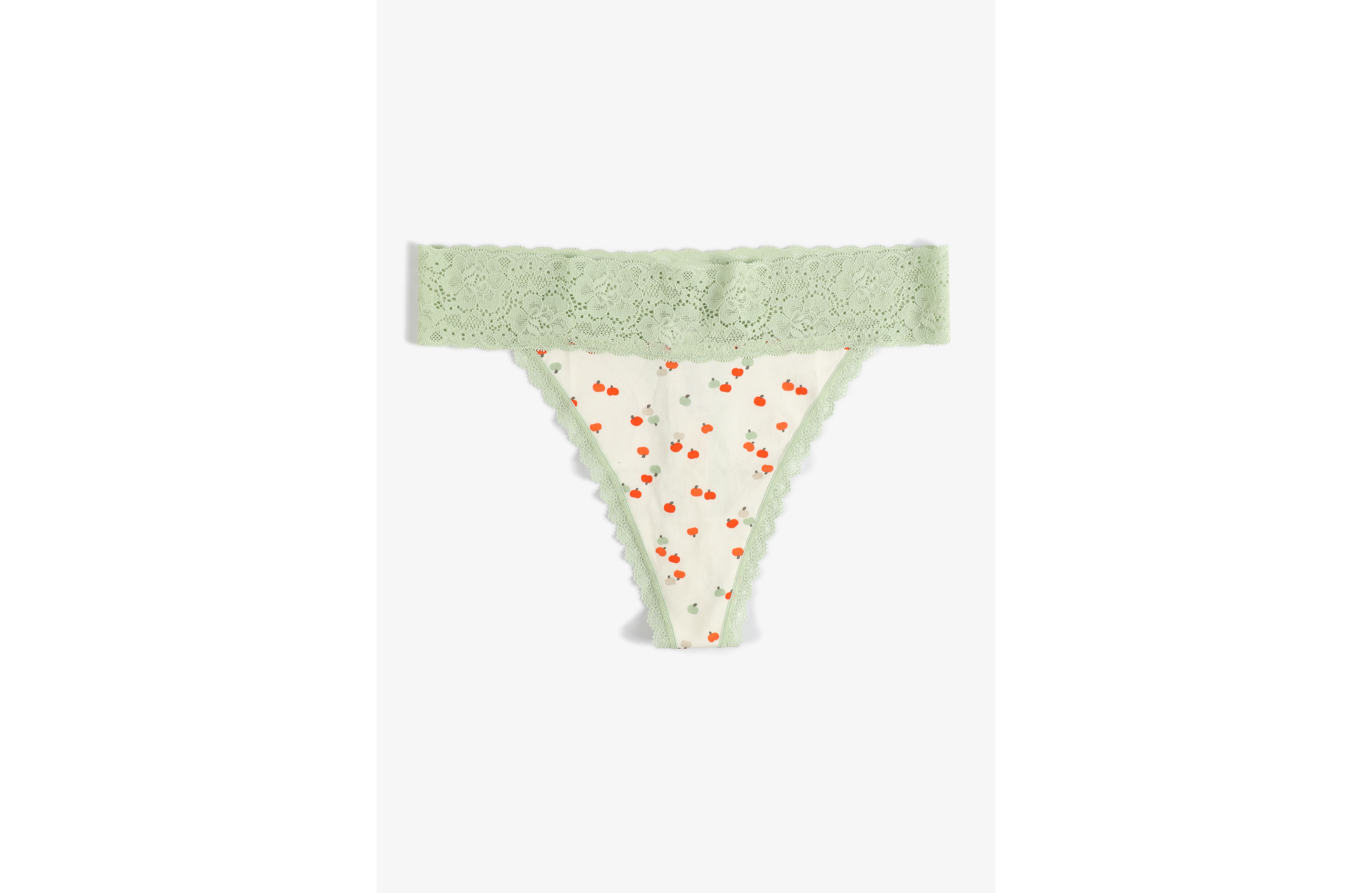 Simply Comfy Cotton Pumpkin Print Thong Panty