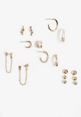 6 Pack Gold Seashell Earring Set, C605, small