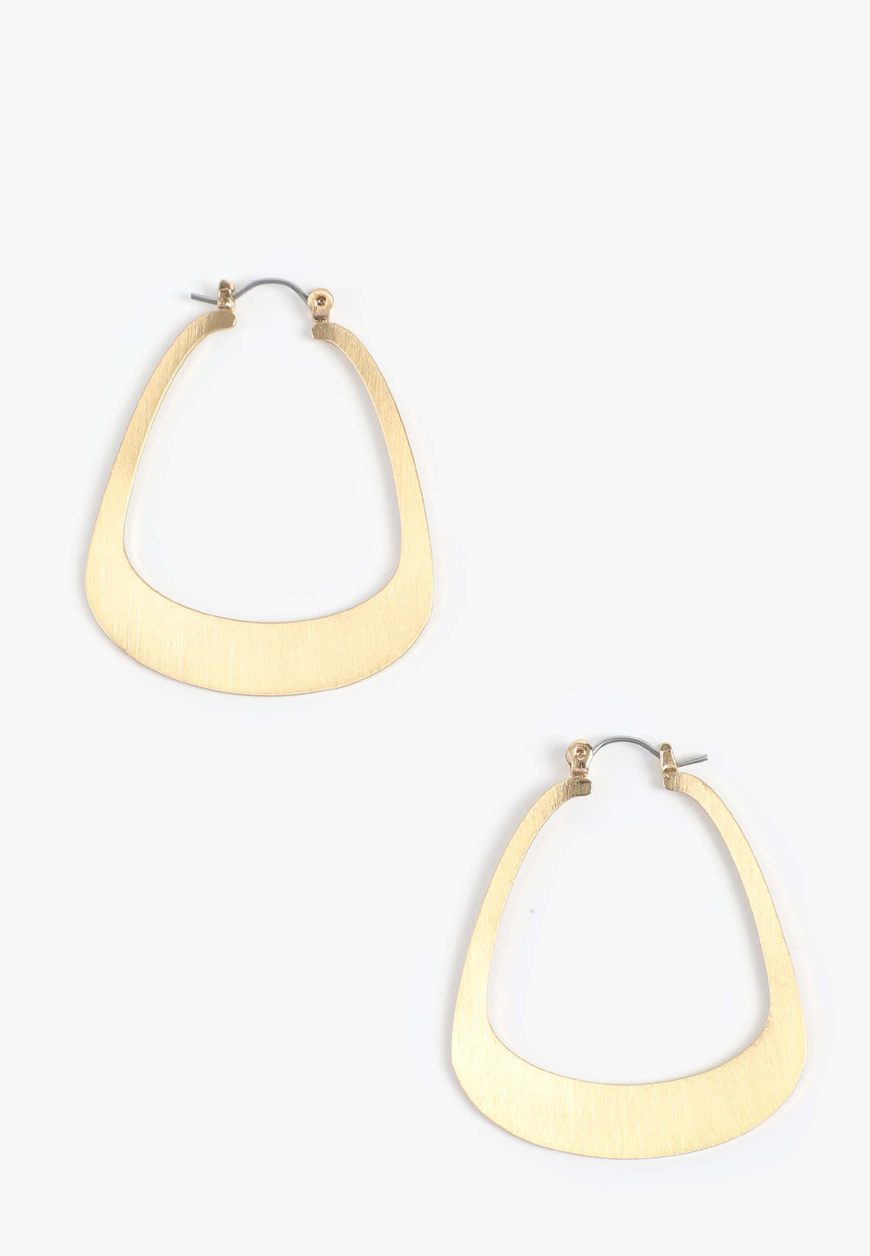 Brushed Gold Geometric Hoop Earrings