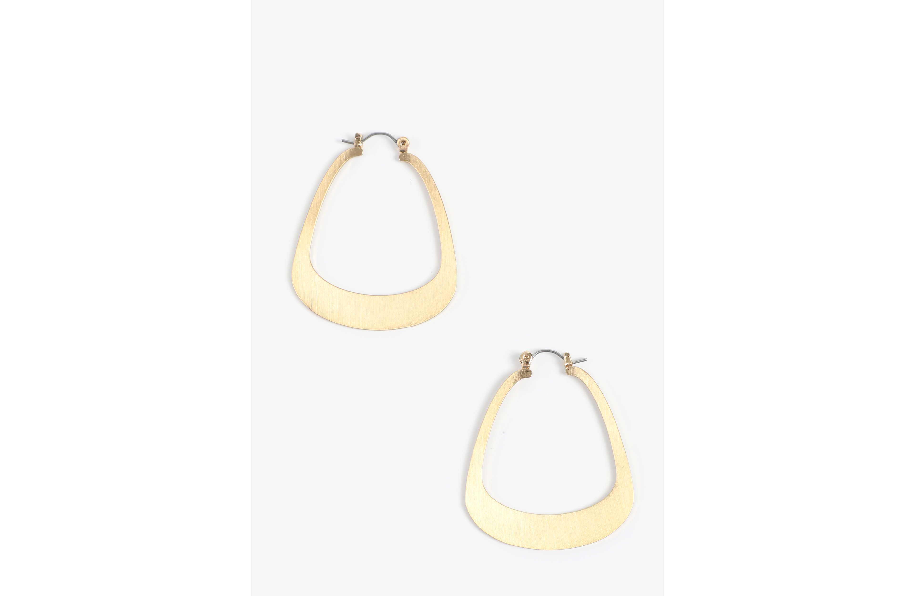 Brushed Gold Geometric Hoop Earrings