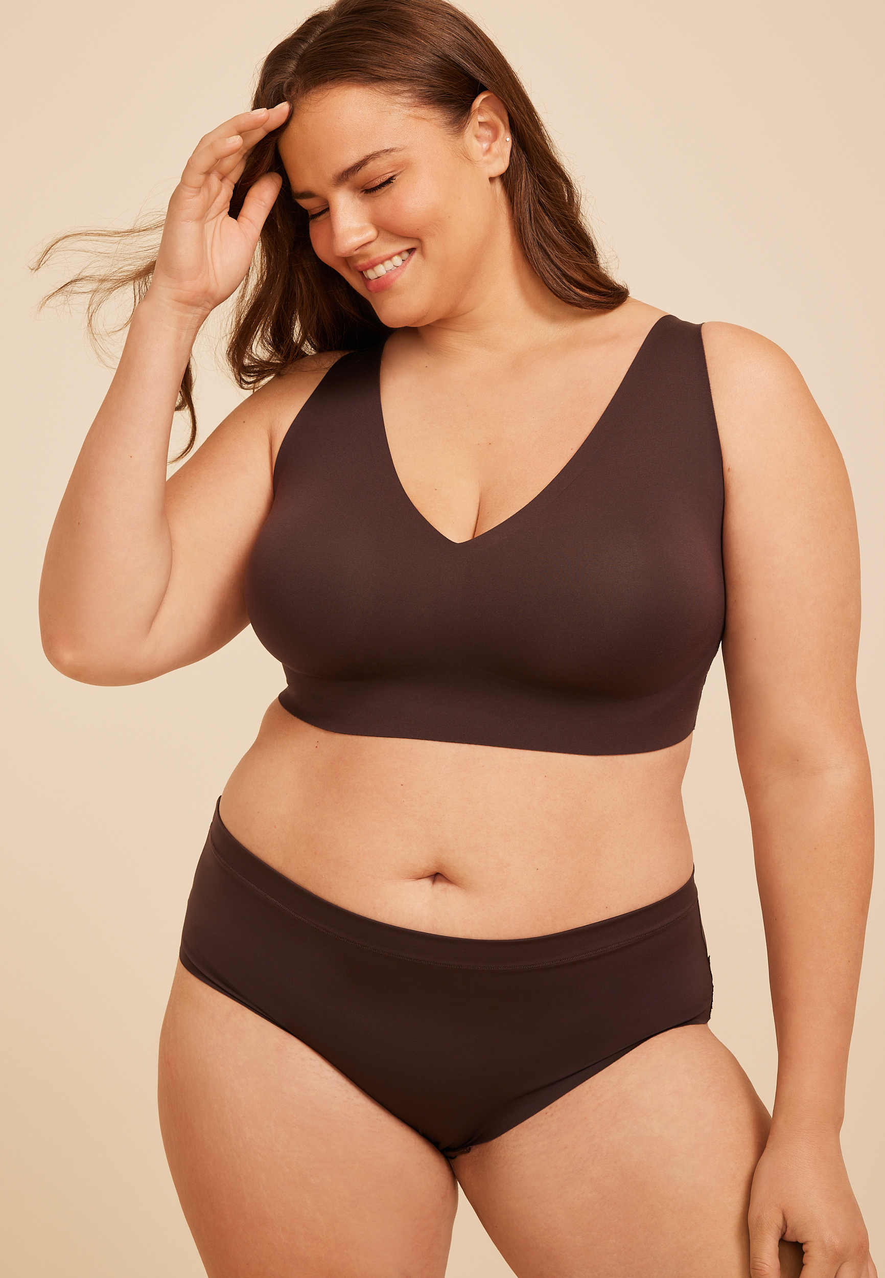 Invisibliss Lace Back High Waist Hipster Panty, COFFEE BEAN, large