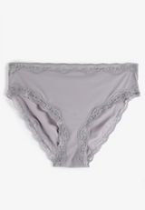 True Stretch High Waist Jersey Bikini Panty, LAVENDER GRAY, small