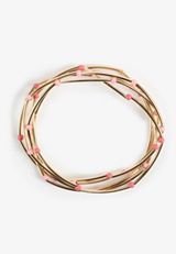 Gold Elbow Bead Stretch Bangle Set, C605, small