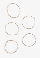 Gold Elbow Bead Stretch Bangle Set, C605, small
