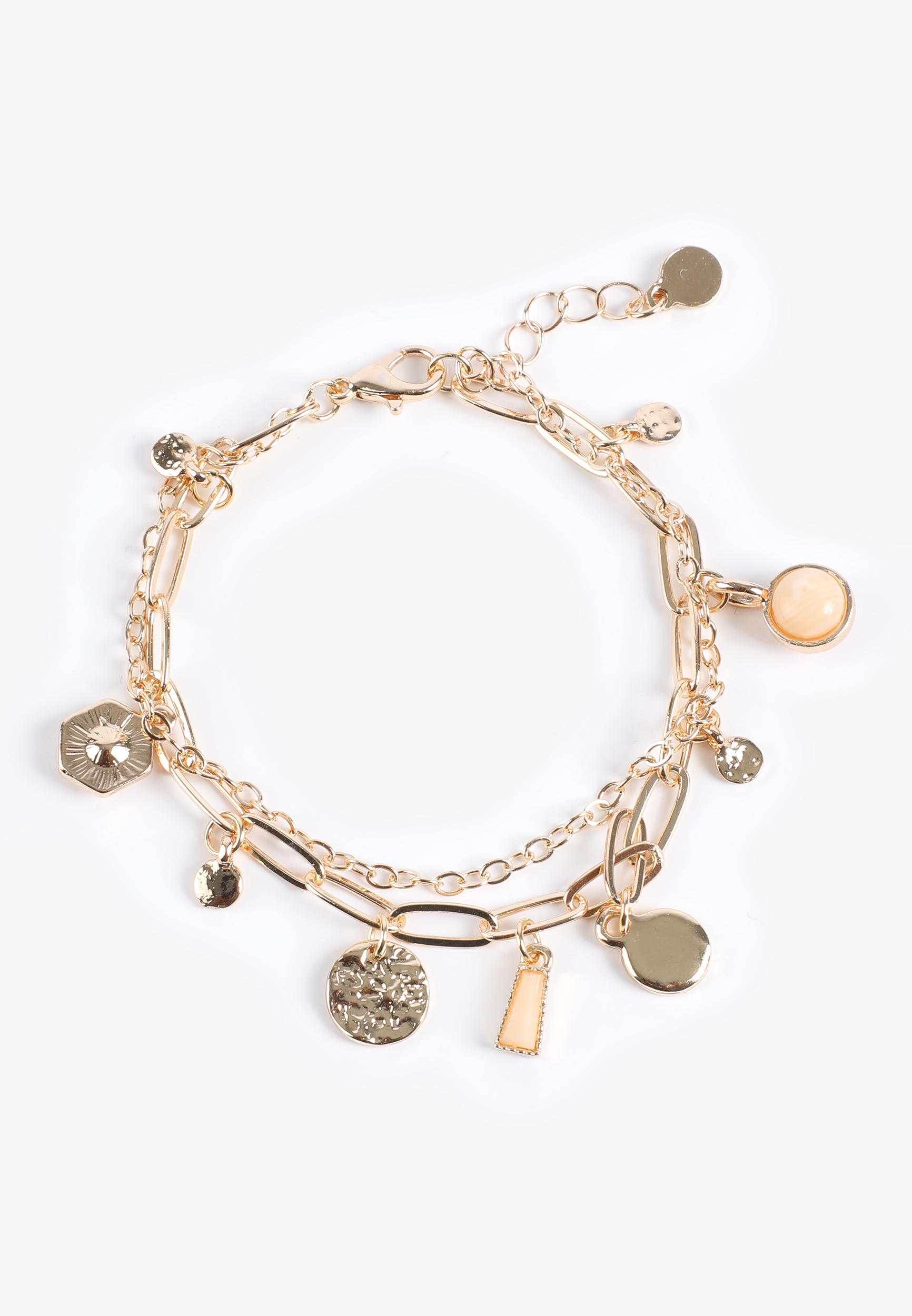 Gold Layered Charm Link Bracelet 