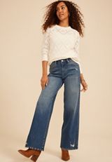 KanCan™ High Rise Ripped Wide Leg Jeans, C258, small
