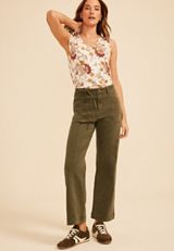 High Rise Seamed Wide Leg Pant, C9161, small
