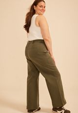 Plus Size High Rise Seamed Wide Leg Pant, C9161, small