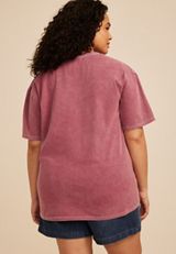 Plus Size Happy Camper Standard Fit Graphic Tee, GARNET ROSE, small