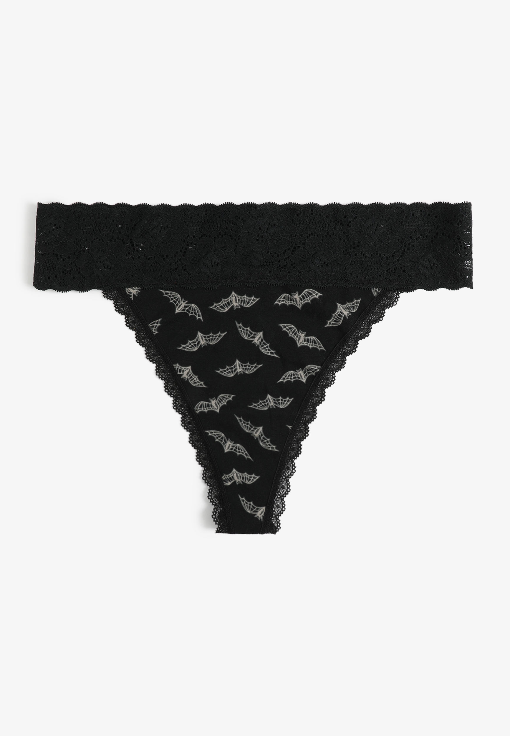 Simply Comfy Cotton Bat Print Thong Panty