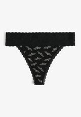 Simply Comfy Cotton Bat Print Thong Panty, C1756, small