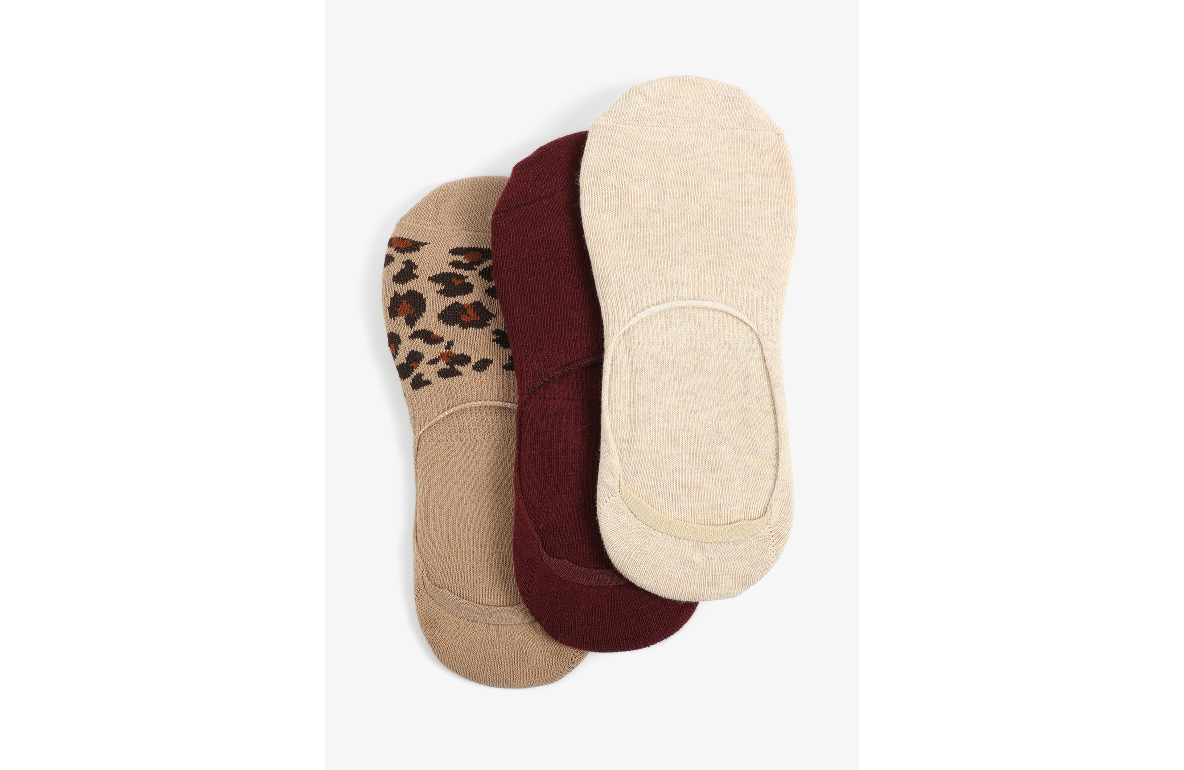 3 Pack Neutral Animal Print No Show Socks