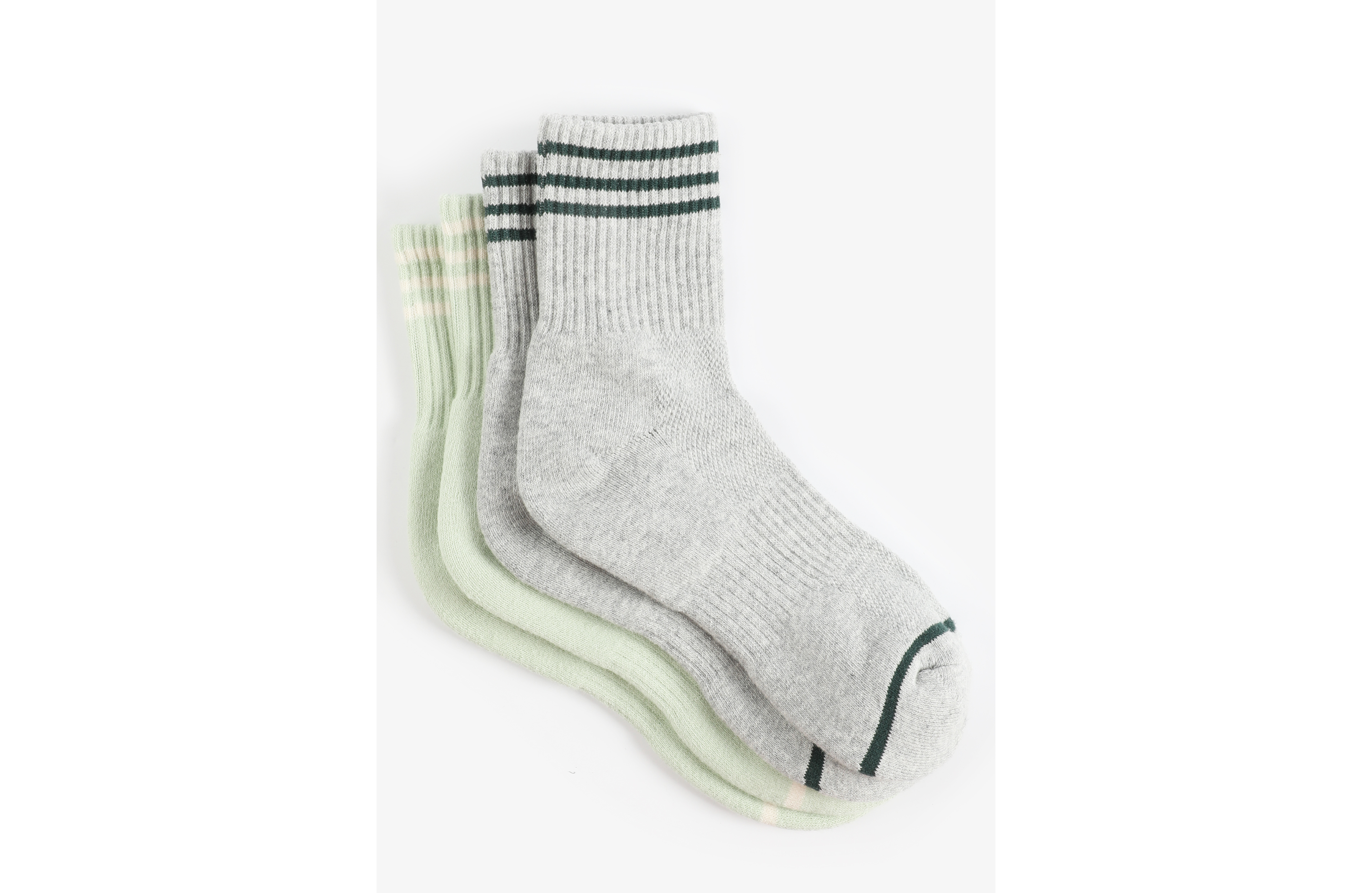 2 Pack Striped Short Crew Socks