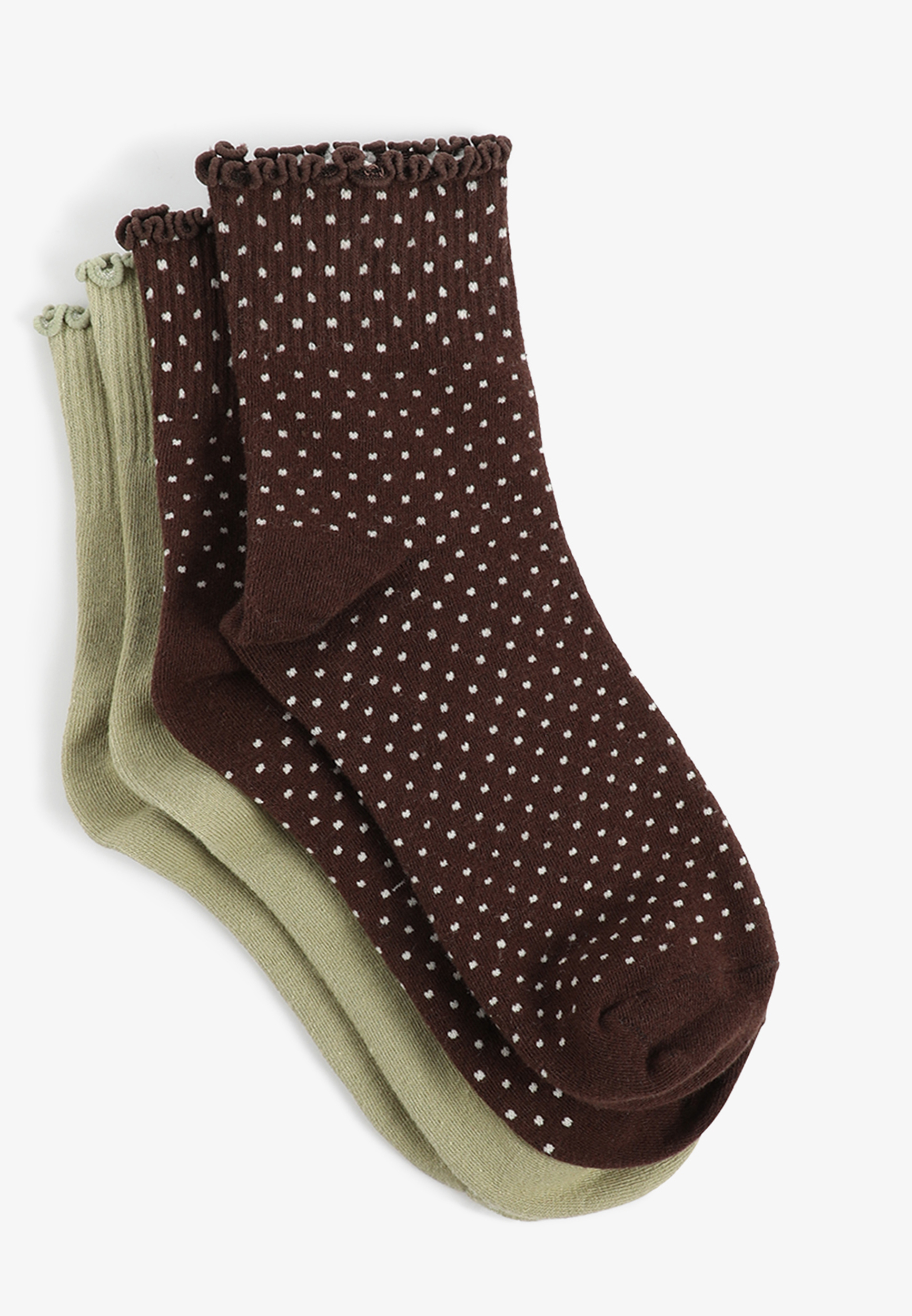 2 Pack Ruffle Trim Short Crew Socks