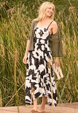 Bare Floral Hanky Hem Midi Dress, C1756, small